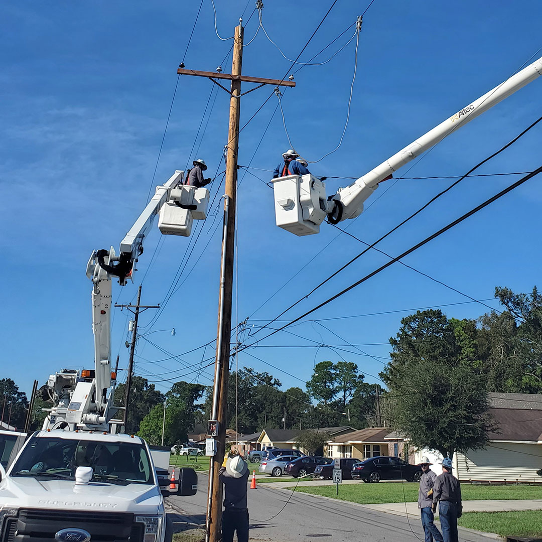 Beaches Energy Services restoring power in the City of Plaquemine Louisiana